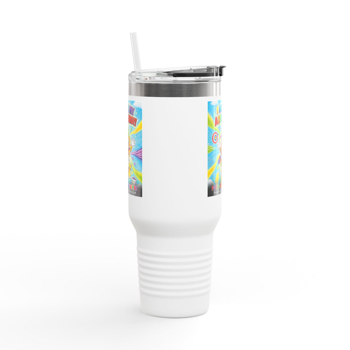 Potz™ Insulated Travel Mug 40oz – "I Guide My ADHD Energy!" Graphic Tumbler | Smile Universe Collection
