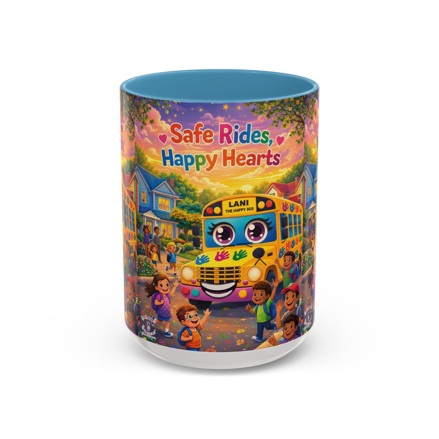 Lani™ Accent Coffee Mug (11oz & 15oz) – "Safe Rides, Happy Hearts" Graphic
