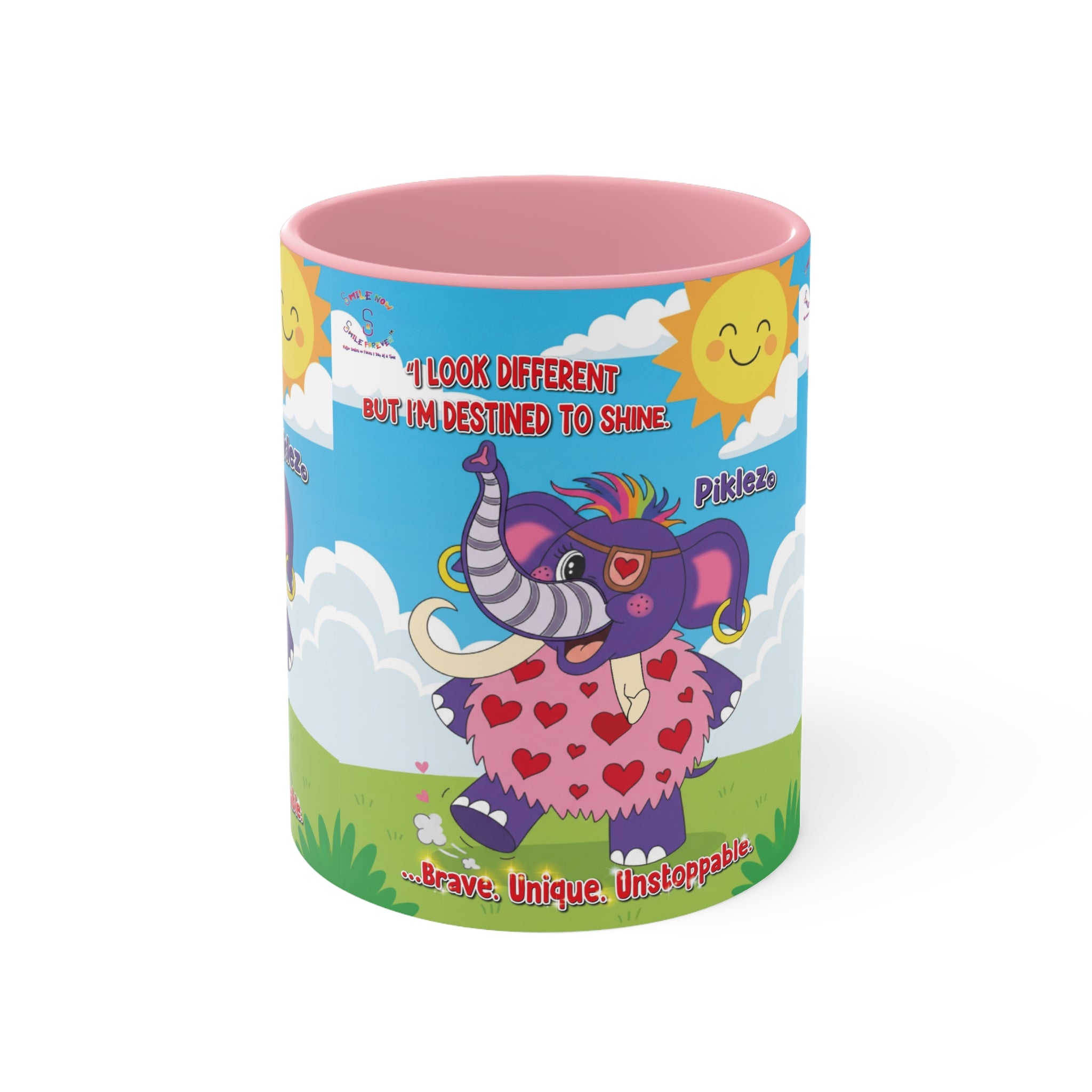 Piklez™ Accent Mug – “Destined to Shine” Colorful Coffee Cup | Smile Universe Collection