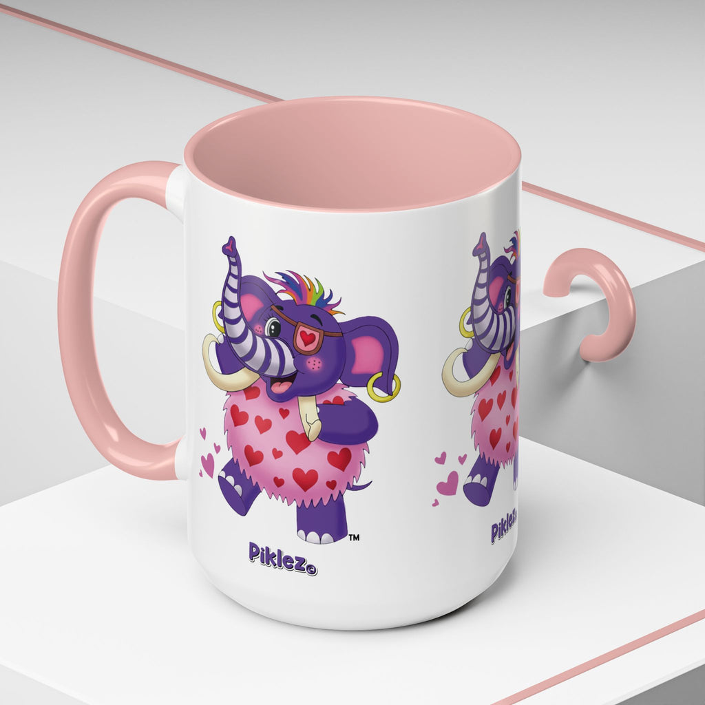 Piklez™ Accent Coffee Mug (11oz & 15oz) – "Full of Love!" Graphic | Smile Universe Collection
