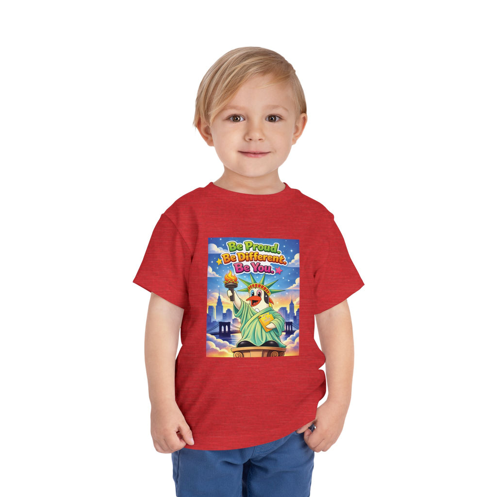 TuBz™ "Be Proud. Be Different. Be You." Toddler T- Shirt - Inspirational Kids Tee