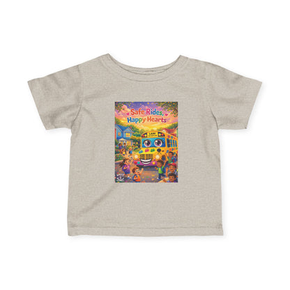 Lani™ Infant Fine Jersey Tee – "Safe Rides, Happy Hearts" Graphic