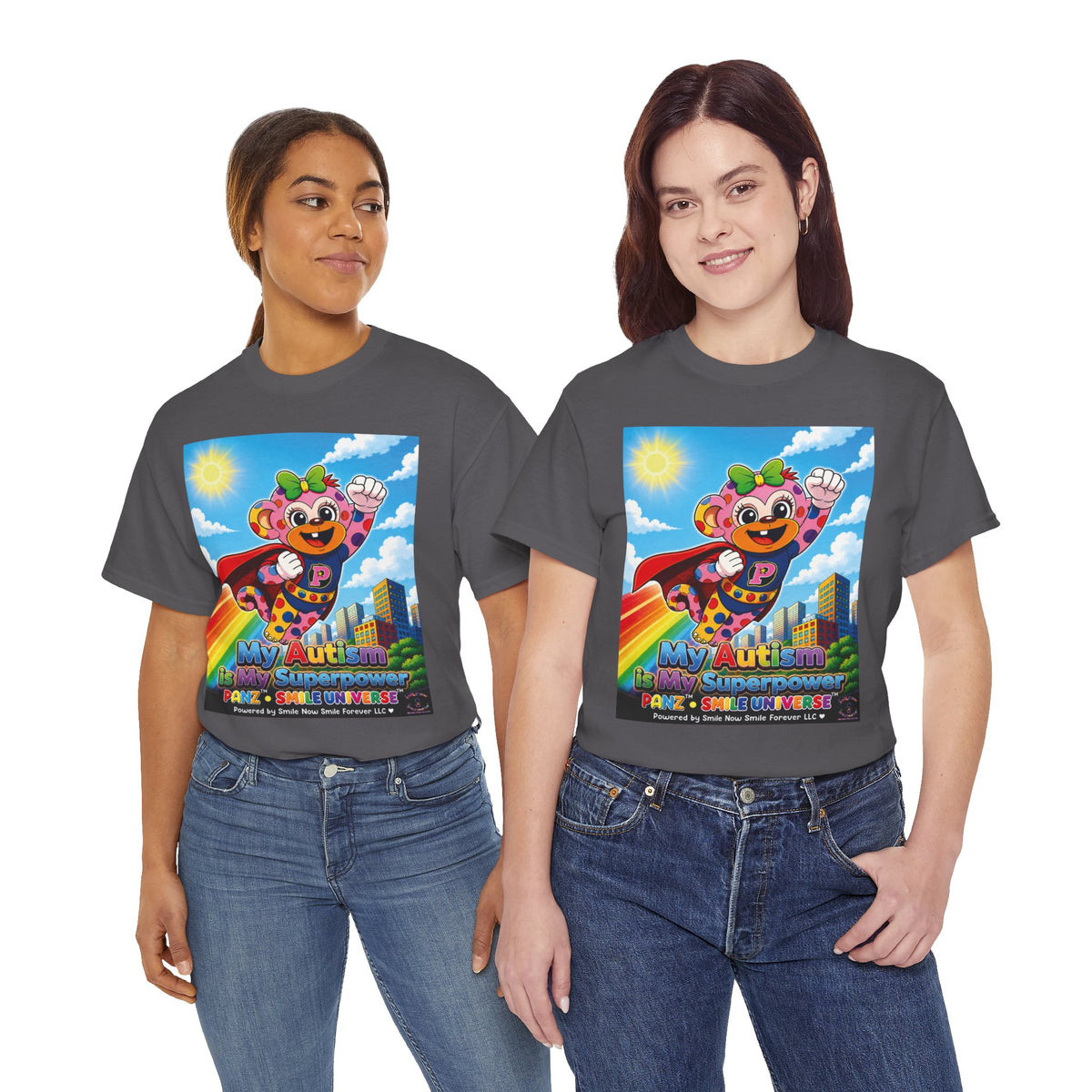 Panz™ Unisex Heavy Cotton™ Tee – "My Autism is My Superpower" Graphic | Smile Universe Collection