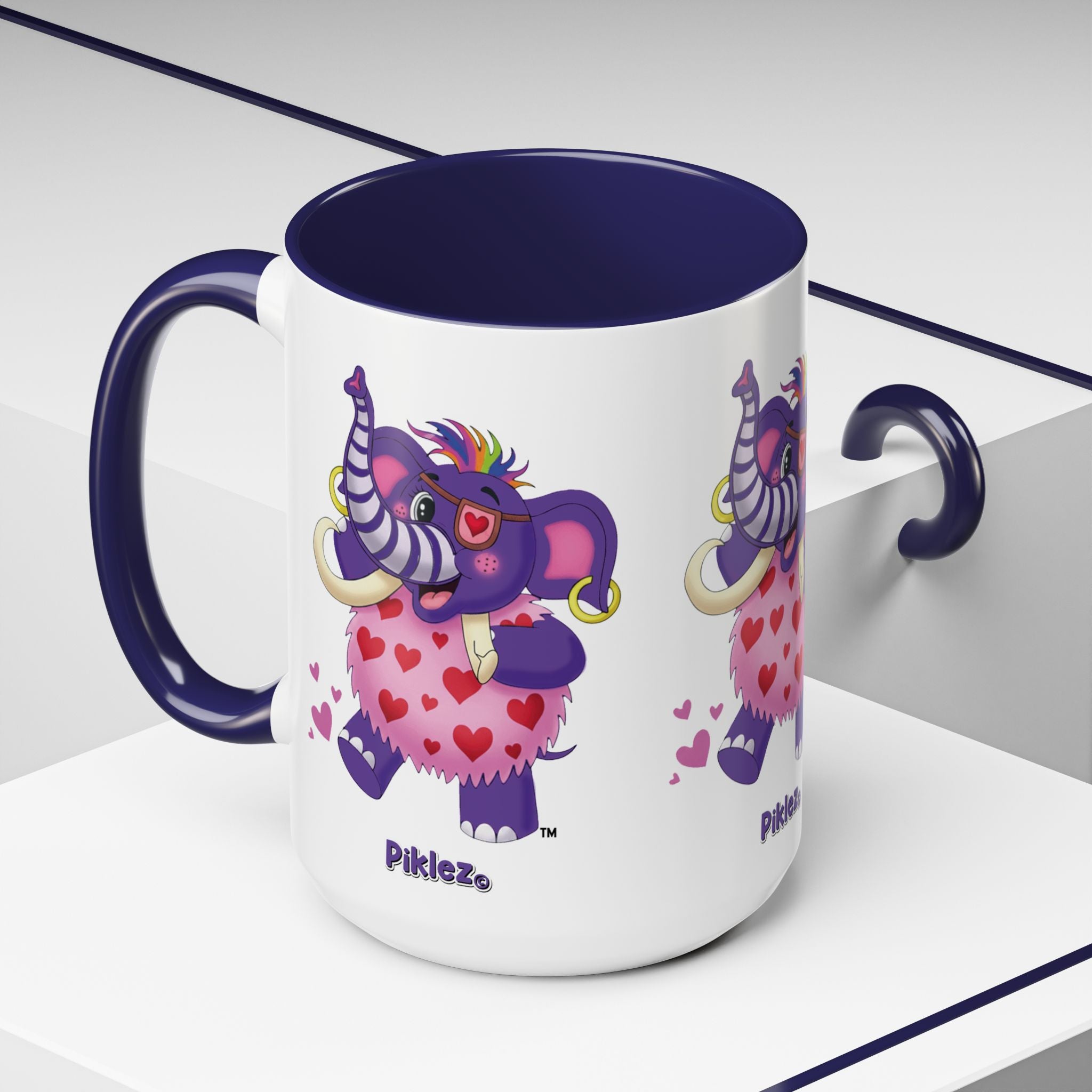 Piklez™ Accent Coffee Mug (11oz & 15oz) – "Full of Love!" Graphic | Smile Universe Collection
