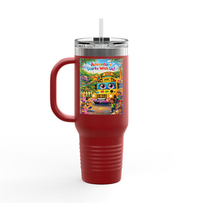 Lani™ 40oz Insulated Travel Mug – "Adventure Starts With Us!" Graphic