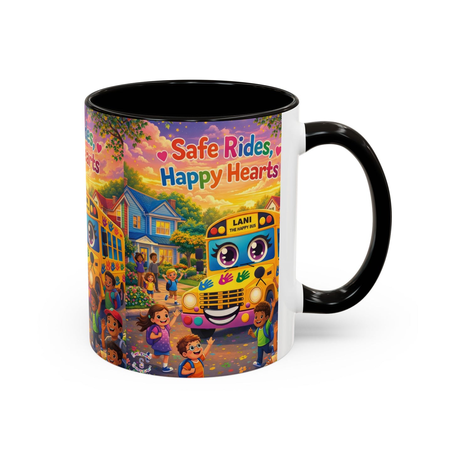Lani™ Colorful Mug (11oz & 15oz) – "Safe Rides, Happy Hearts" Graphic