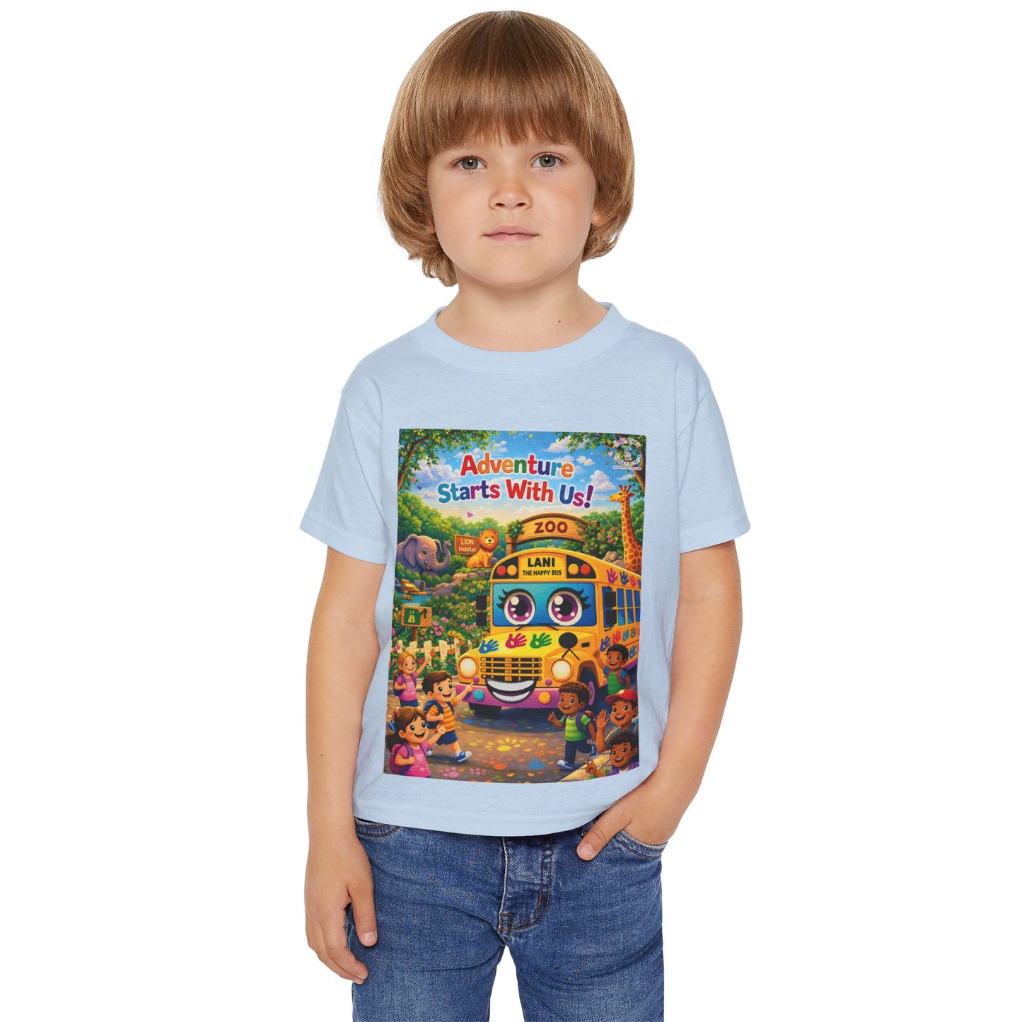 Lani™ Heavy Cotton™ Toddler T-Shirt – "Adventure Starts With Us!" Graphic