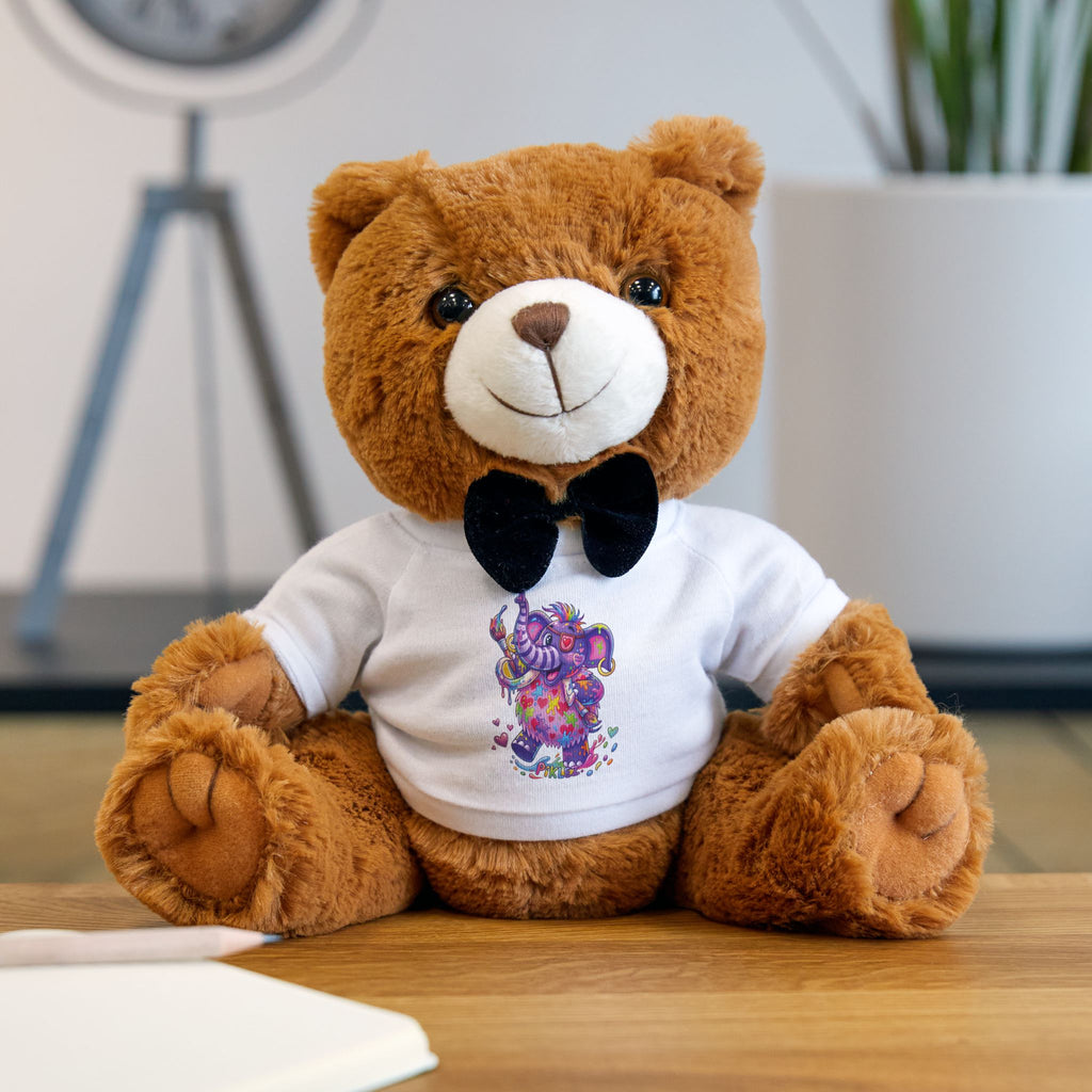 Piklez™ Teddy Bear with T-Shirt – "Magic Paint!" Graphic | Smile Universe Collection