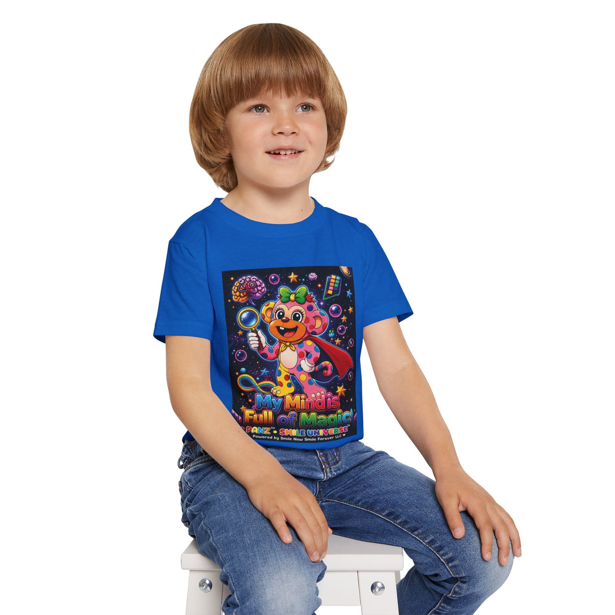 Panz™ Heavy Cotton™ Toddler T-Shirt – "My Mind is Full of Magic" Graphic | Smile Universe Collection