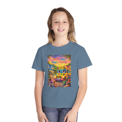 Lani™ Youth Midweight Tee – "Safe Rides, Happy Hearts" Graphic