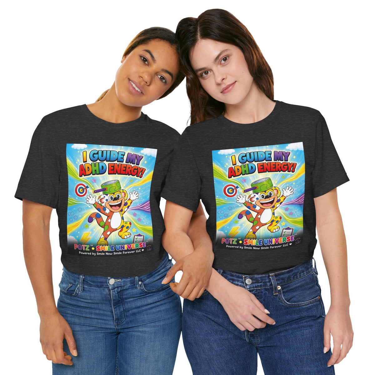 Potz™ Unisex Jersey Short Sleeve Tee – "I Guide My ADHD Energy!" Graphic Tee | Smile Universe Collection