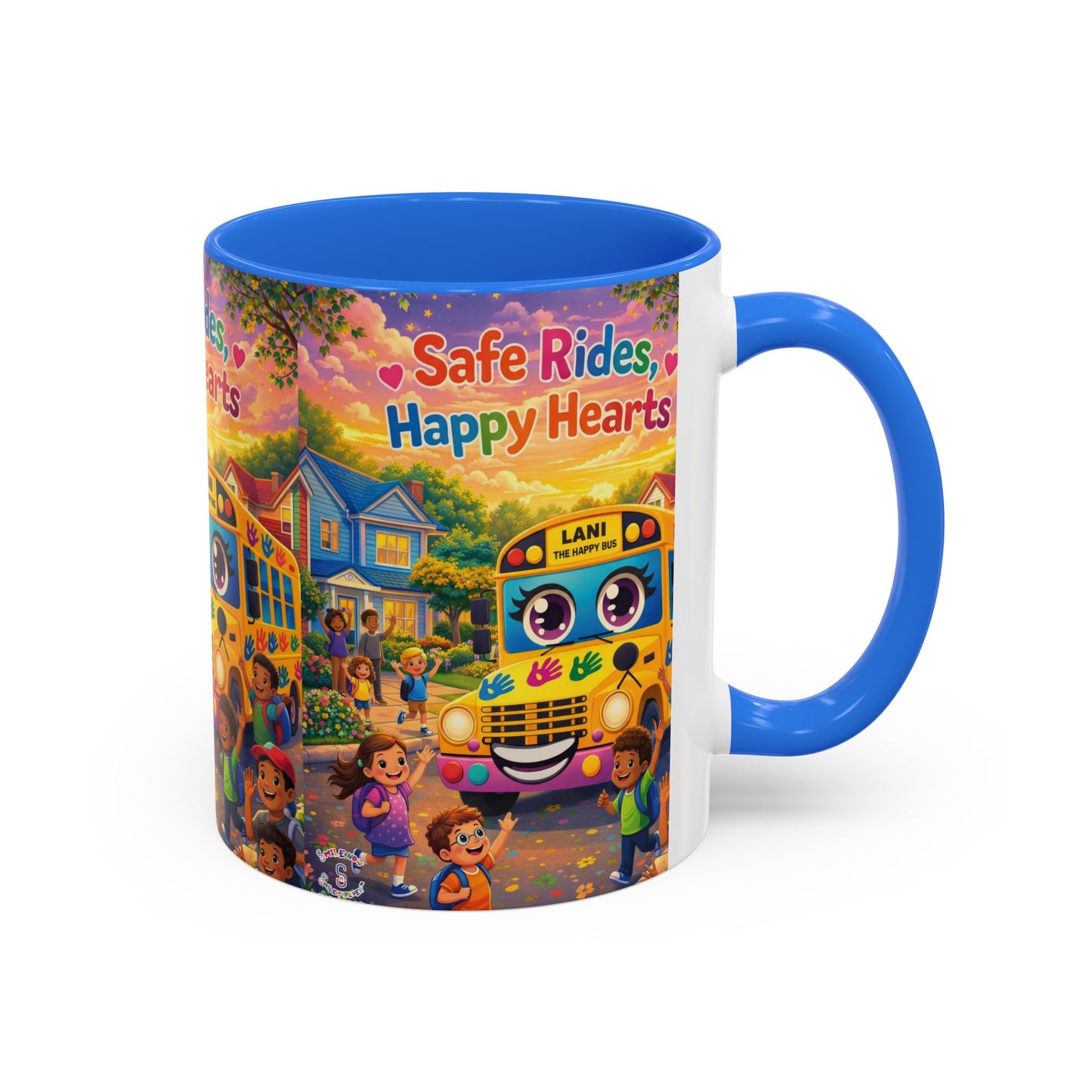 Lani™ Colorful Mug (11oz & 15oz) – "Safe Rides, Happy Hearts" Graphic
