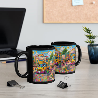Lani™ Black Mug (11oz & 15oz) – "Where Being Different is CELEBRATED!" Graphic