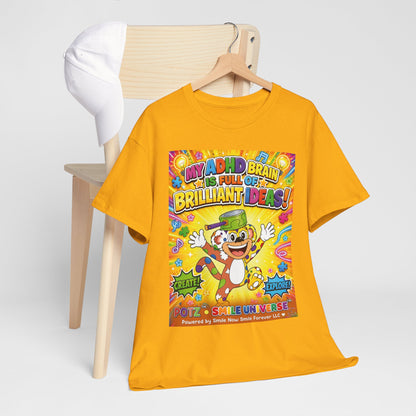 Potz™ Unisex Heavy Cotton™ Tee – "My ADHD Brain is Full of Brilliant Ideas!" Graphic Tee | Smile Universe Collection