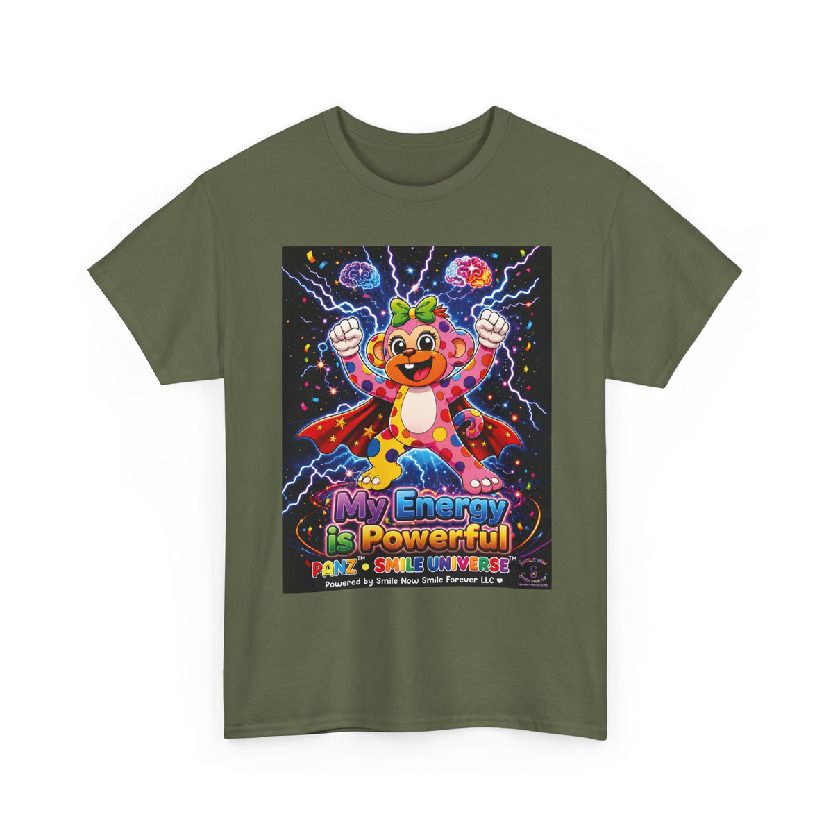 Panz™ Unisex Heavy Cotton™ Tee For Adult – "My Energy is Powerful" Graphic Tee | Smile Universe Collection