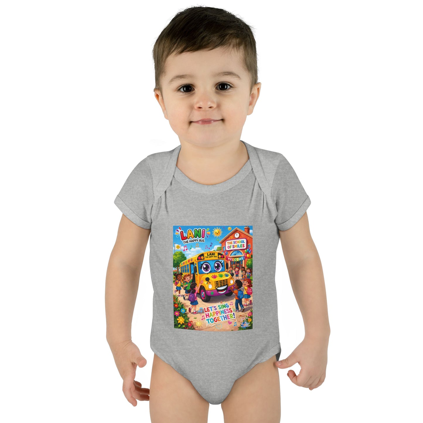 Lani™ Infant Baby Rib Bodysuit – "Let's Sing Happiness Together!" Graphic