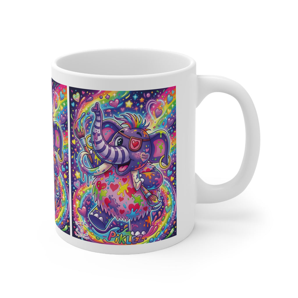 Piklez™ 12oz Ceramic Coffee Cup – "Magic Paint!" Graphic | Smile Universe Collection