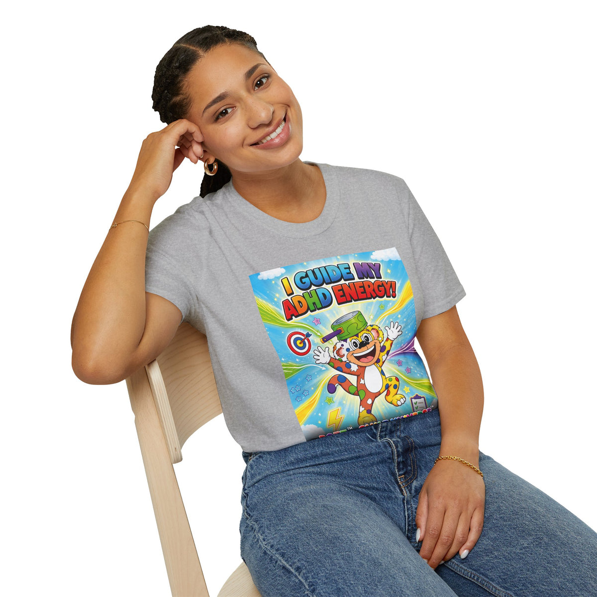 Potz™ Unisex Softstyle T-Shirt – "I Guide My ADHD Energy!" Graphic Tee | Smile Universe Collection