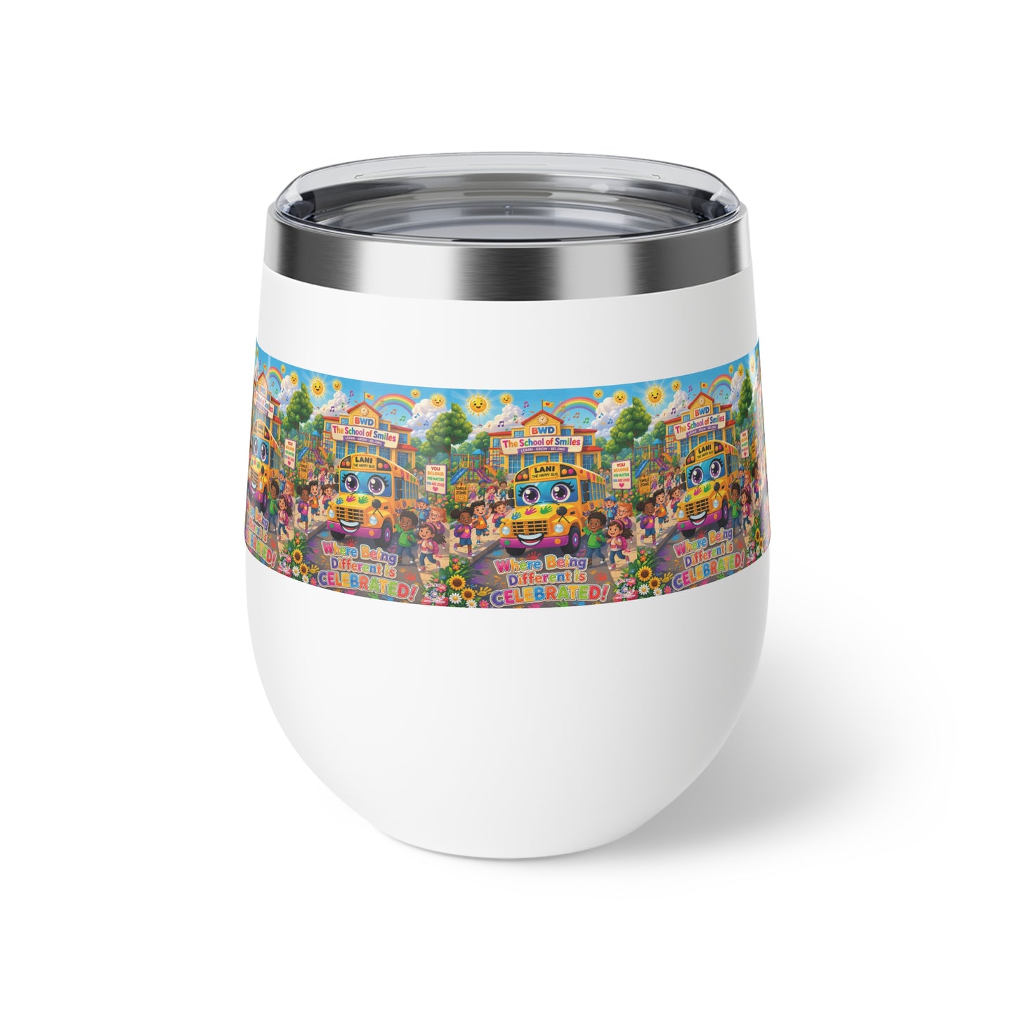 Lani™ 12oz Copper Vacuum Insulated Cup – "Where Being Different is CELEBRATED!" Graphic