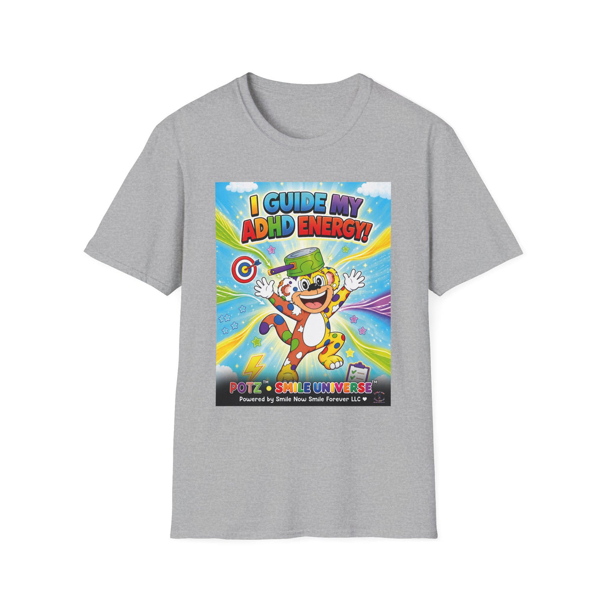 Potz™ Unisex Softstyle T-Shirt – "I Guide My ADHD Energy!" Graphic Tee | Smile Universe Collection