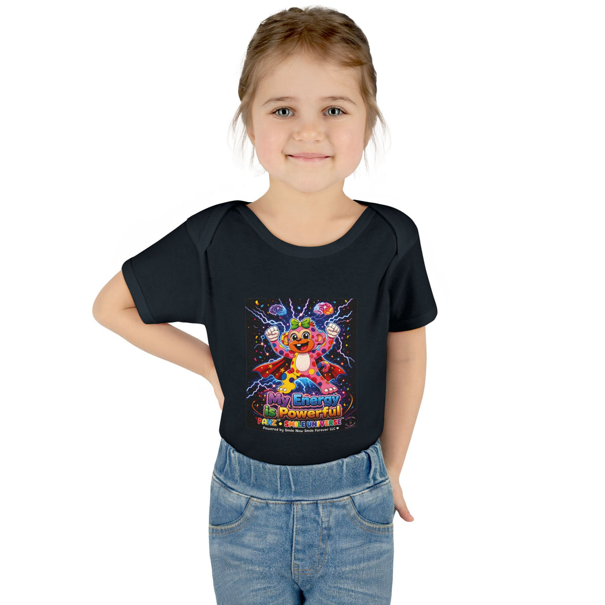 Panz™ Infant Baby Rib Bodysuit – "My Energy is Powerful" Graphic Onesie | Smile Universe Collection