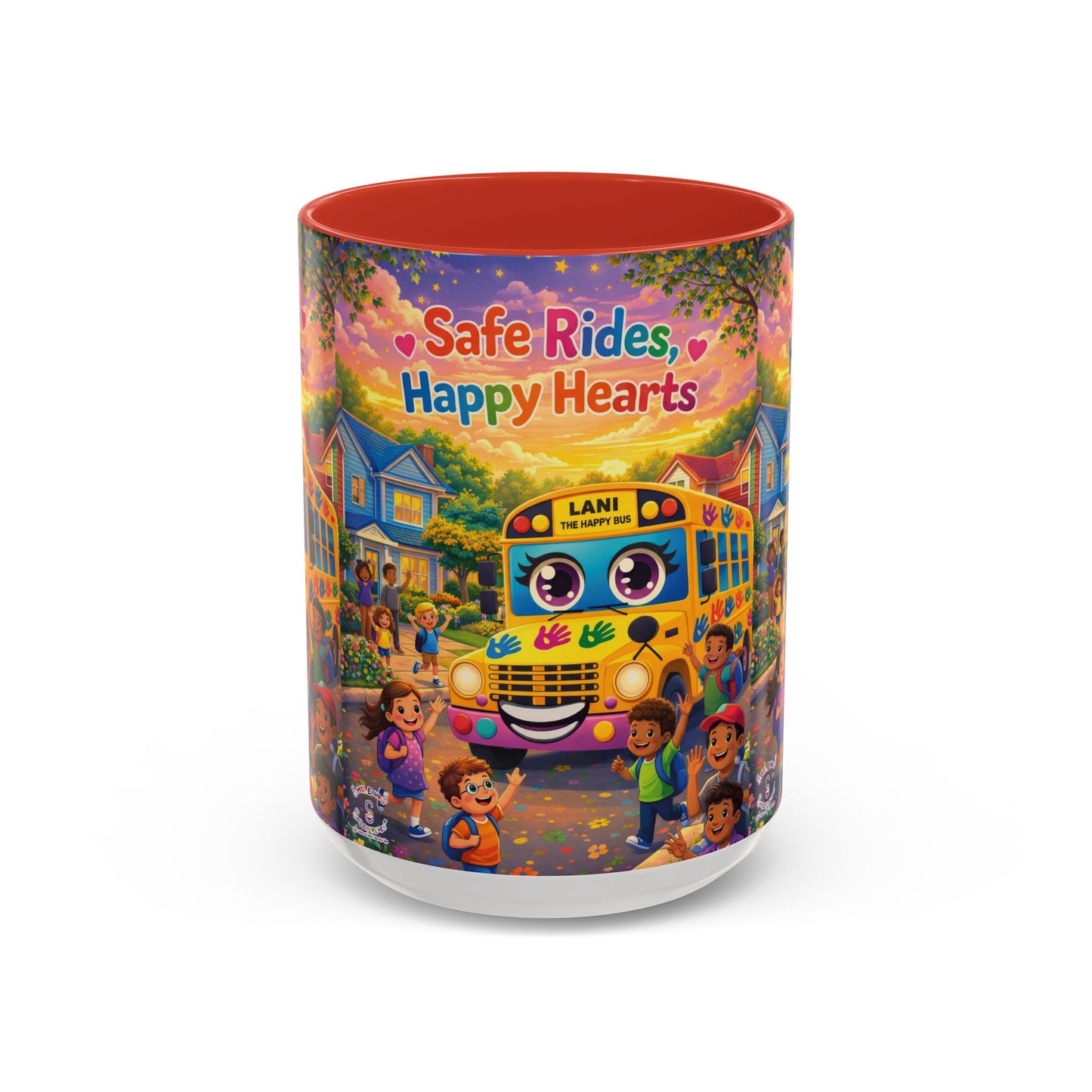 Lani™ Accent Coffee Mug (11oz & 15oz) – "Safe Rides, Happy Hearts" Graphic