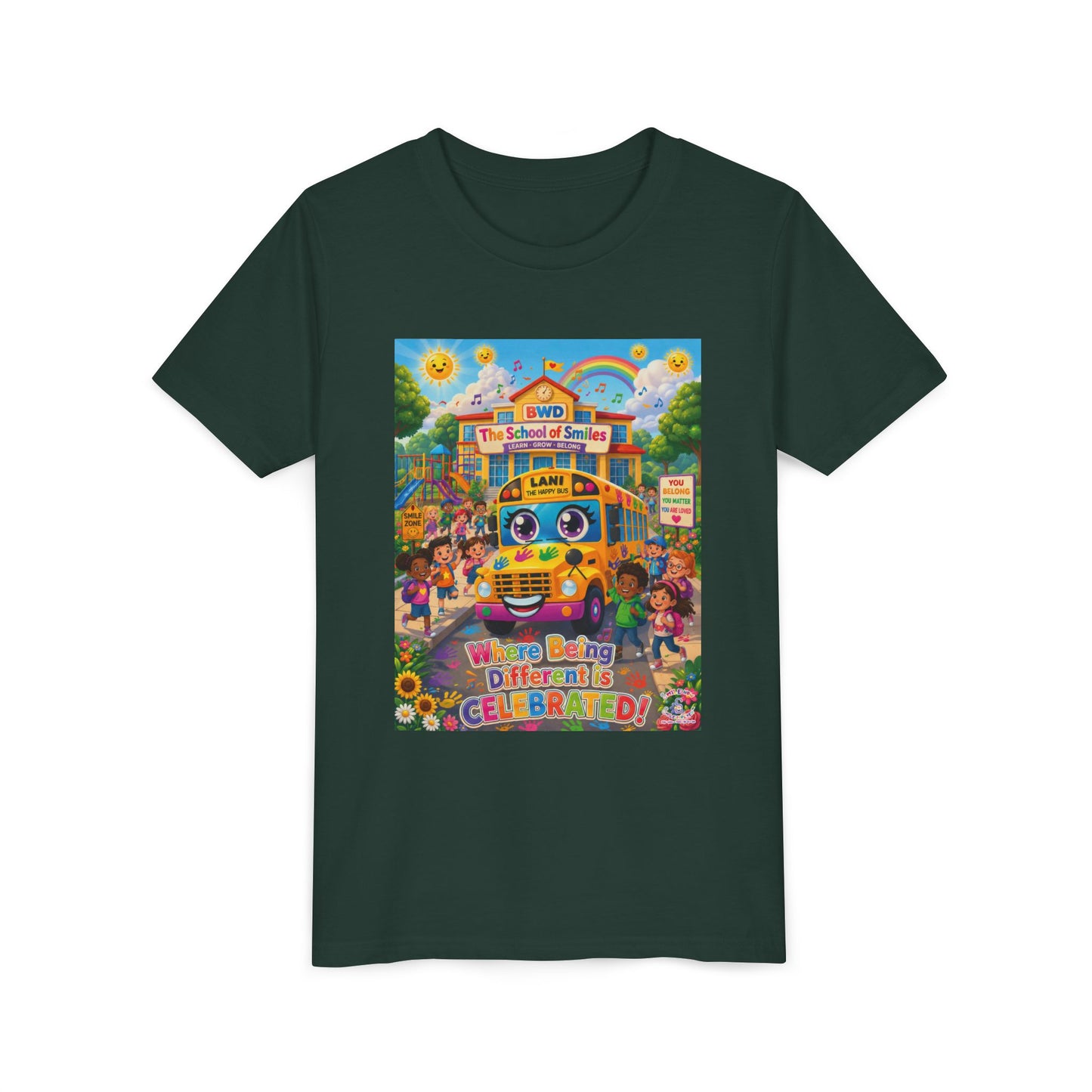 Lani™ Youth Short Sleeve Tee – "Where Being Different is CELEBRATED!" Graphic Shirt