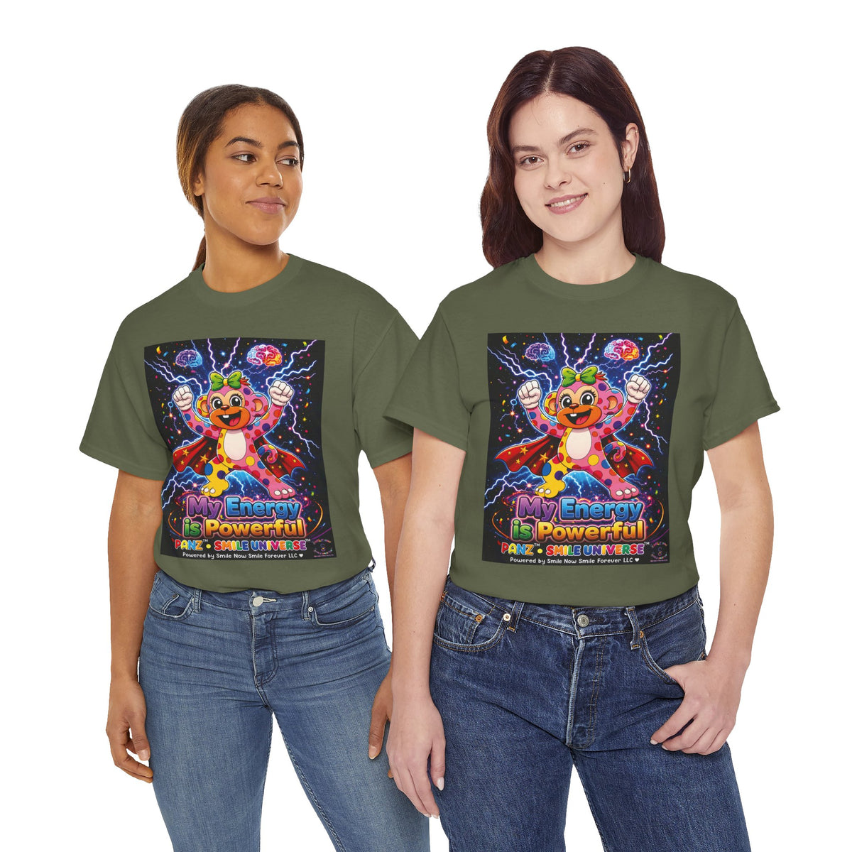 Panz™ Unisex Heavy Cotton™ Tee For Adult – "My Energy is Powerful" Graphic Tee | Smile Universe Collection