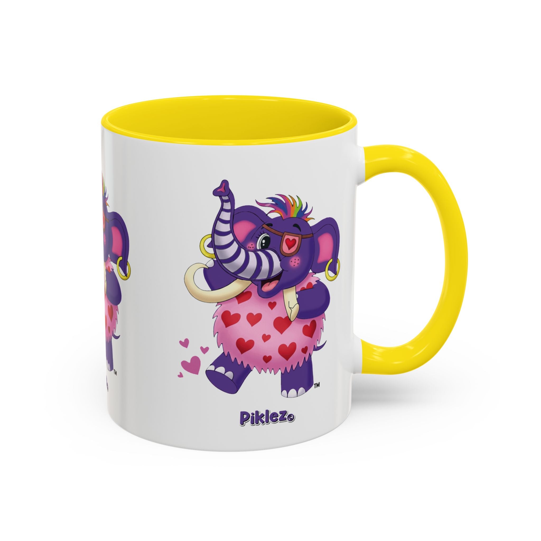 Piklez™ Accent Coffee Mug (11oz & 15oz) – "Full of Love!" Graphic | Smile Universe Collection