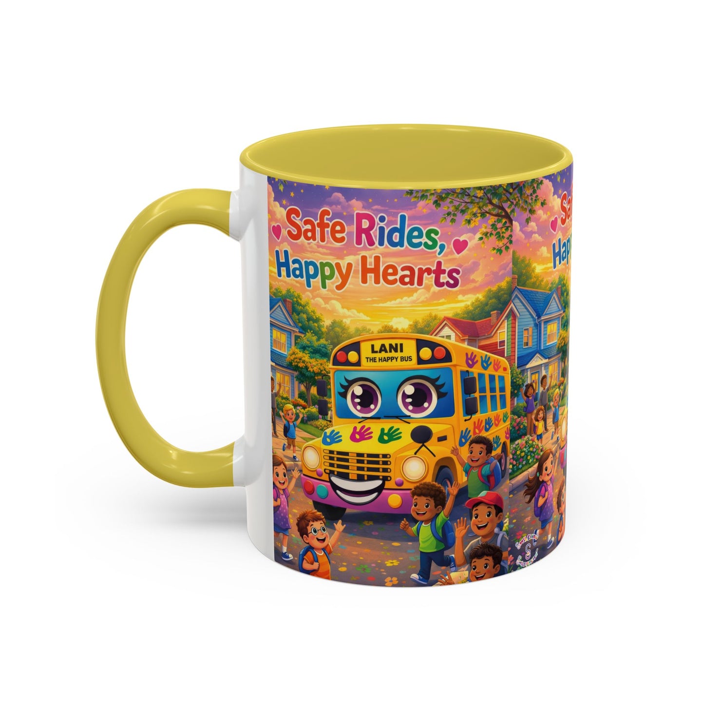 Lani™ Colorful Mug (11oz & 15oz) – "Safe Rides, Happy Hearts" Graphic