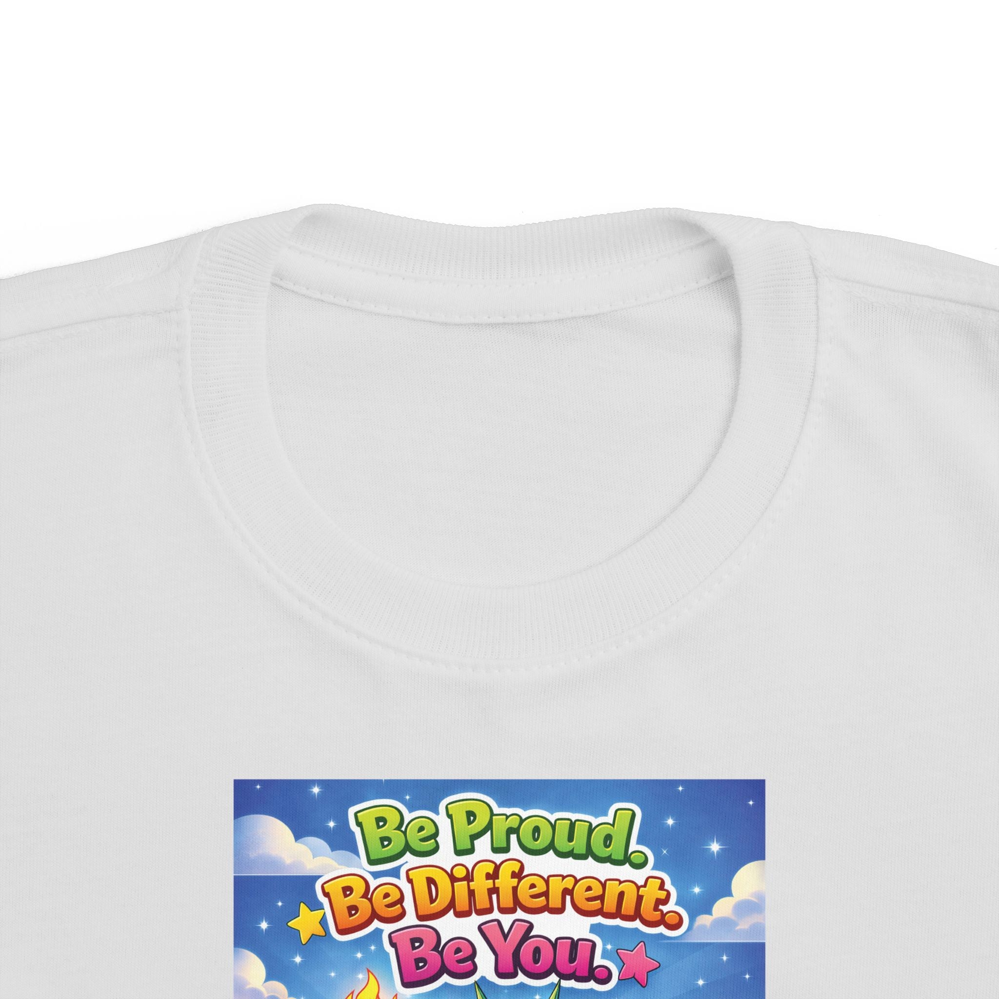 TuBz™ "Be Proud. Be Different. Be You." Kids T-Shirt - Inspirational Graphic Tee