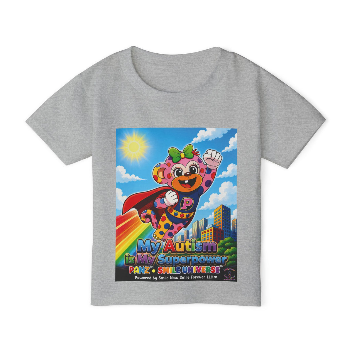 Panz™ Heavy Cotton™ Toddler T-Shirt – "My Autism is My Superpower" Graphic | Smile Universe Collection