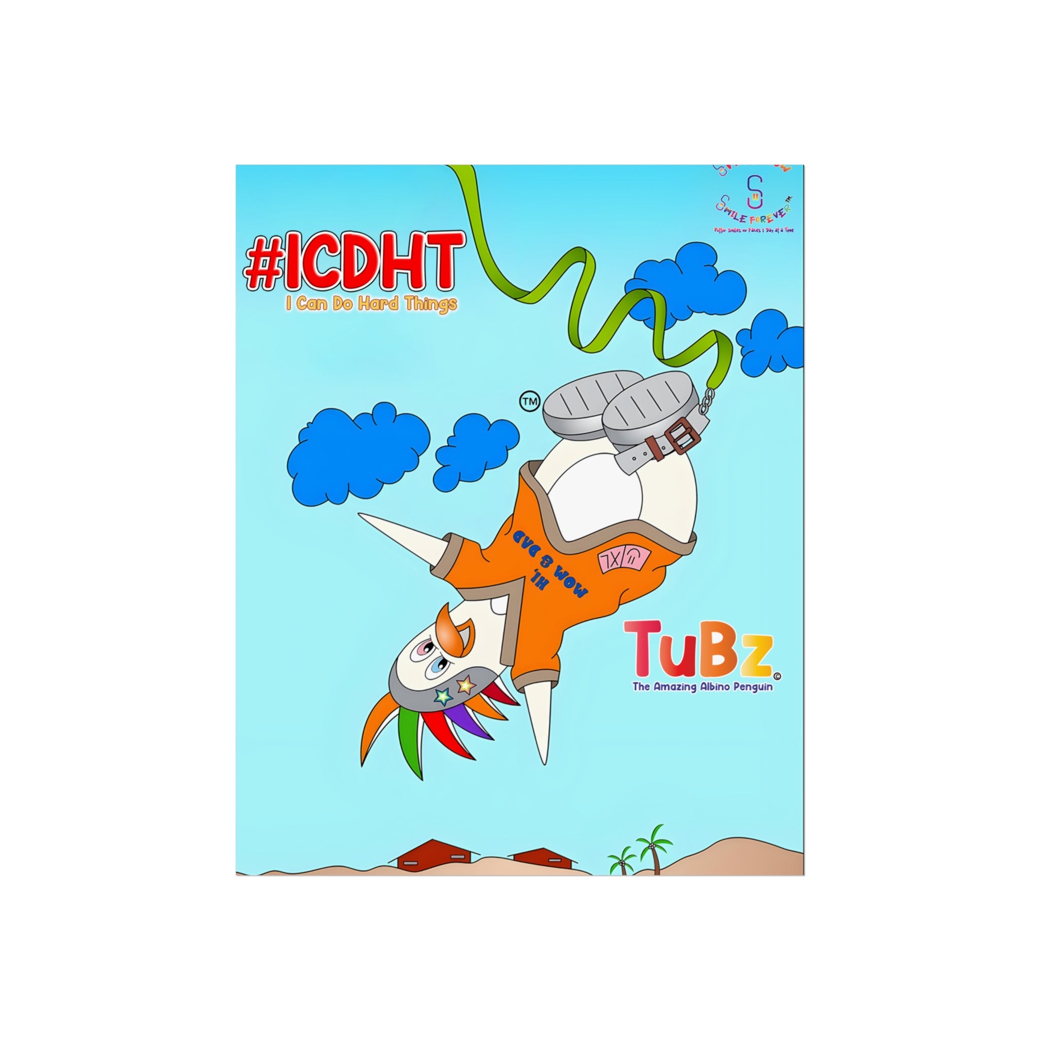 TuBz™ "I Can Do Hard Things" Fine Art Poster - Premium Inspirational Wall Decor for Kids
