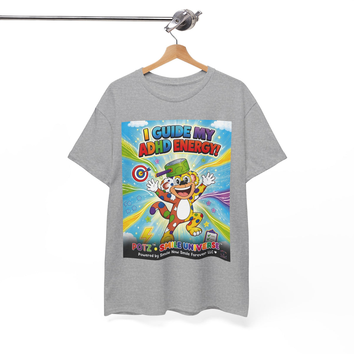 Potz™ Unisex Heavy Cotton™ Tee – "I Guide My ADHD Energy!" Graphic Tee | Smile Universe Collection