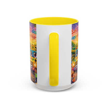 Lani™ Accent Coffee Mug (11oz & 15oz) – "Safe Rides, Happy Hearts" Graphic