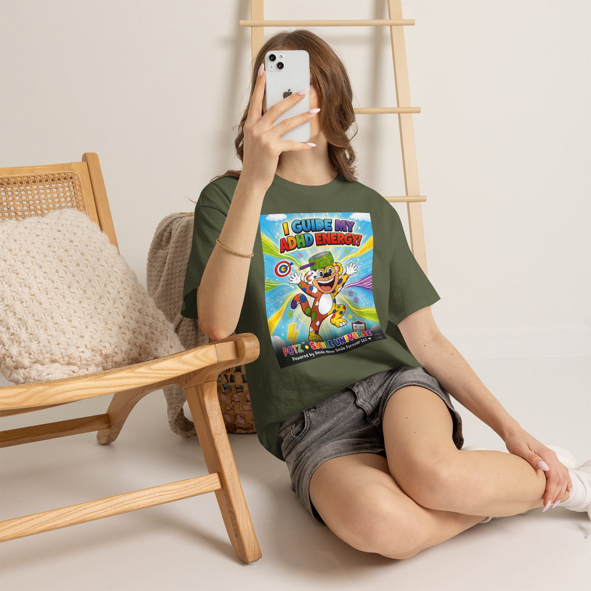 Potz™ Unisex Heavy Cotton™ Tee – "I Guide My ADHD Energy!" Graphic Tee | Smile Universe Collection