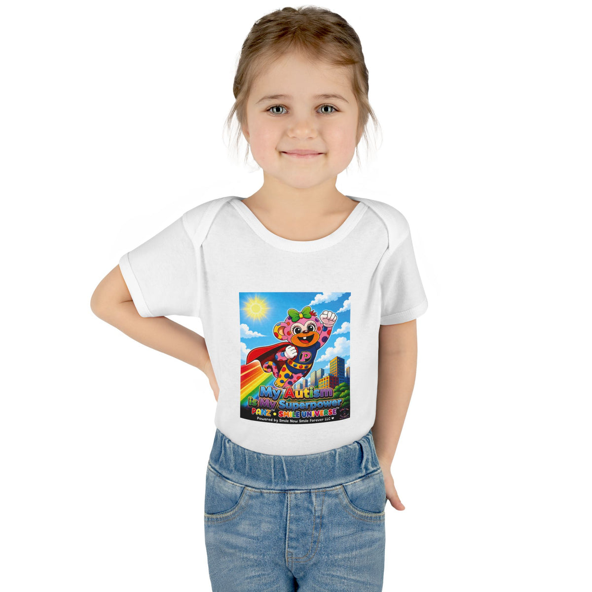Panz™ Infant Baby Rib Bodysuit – "My Autism is My Superpower" Graphic | Smile Universe Collection