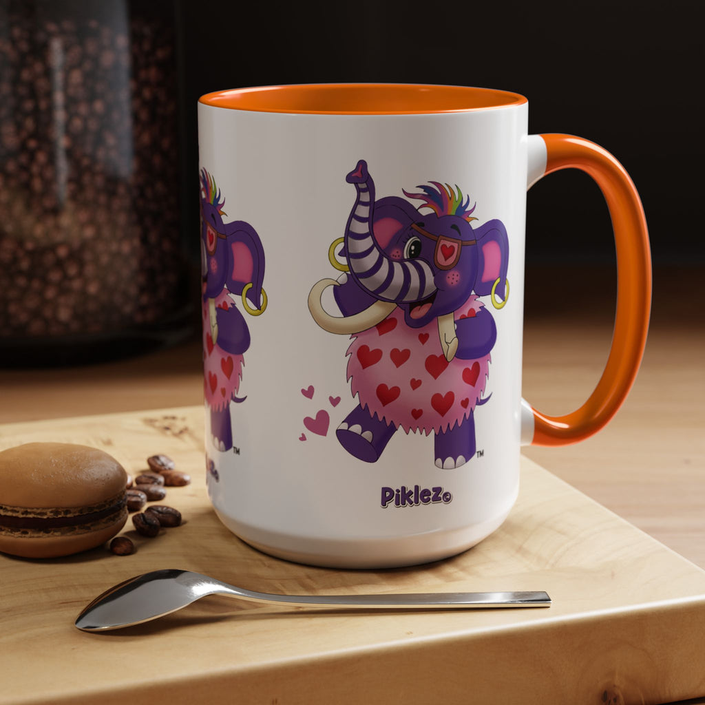 Piklez™ Accent Coffee Mug (11oz & 15oz) – "Full of Love!" Graphic | Smile Universe Collection