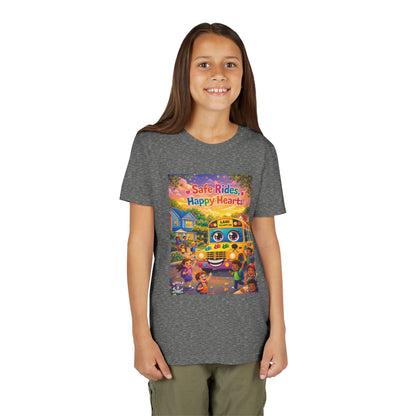 Lani™ Youth Short Sleeve Tee – "Safe Rides, Happy Hearts" Graphic
