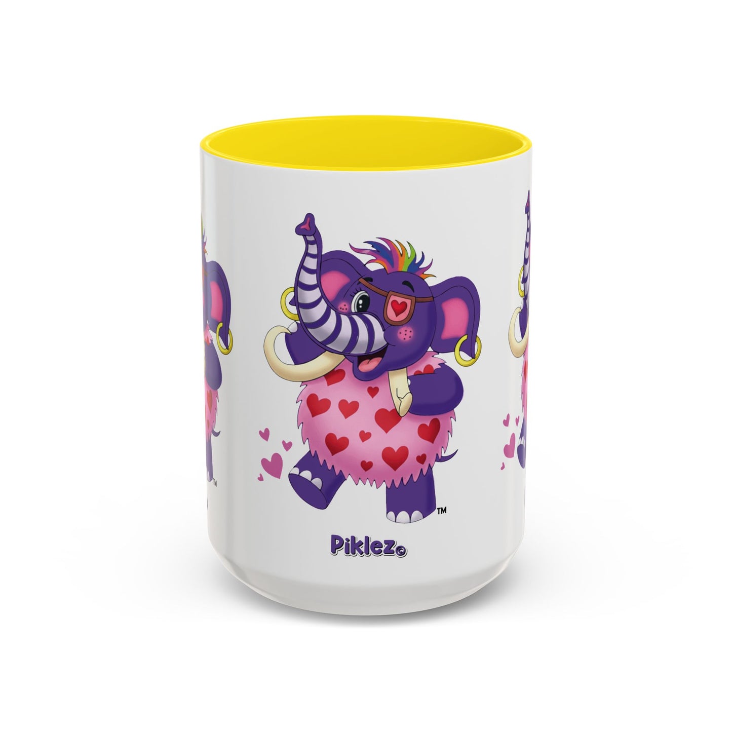 Piklez™ Accent Coffee Mug (11oz & 15oz) – "Full of Love!" Graphic | Smile Universe Collection