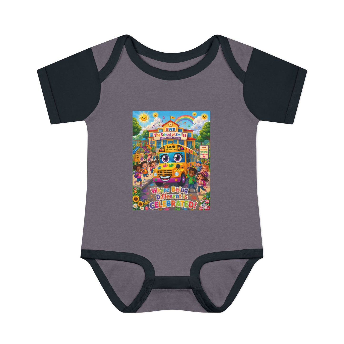 Lani™ Infant Baby Rib Bodysuit – "Where Being Different is CELEBRATED!" Graphic