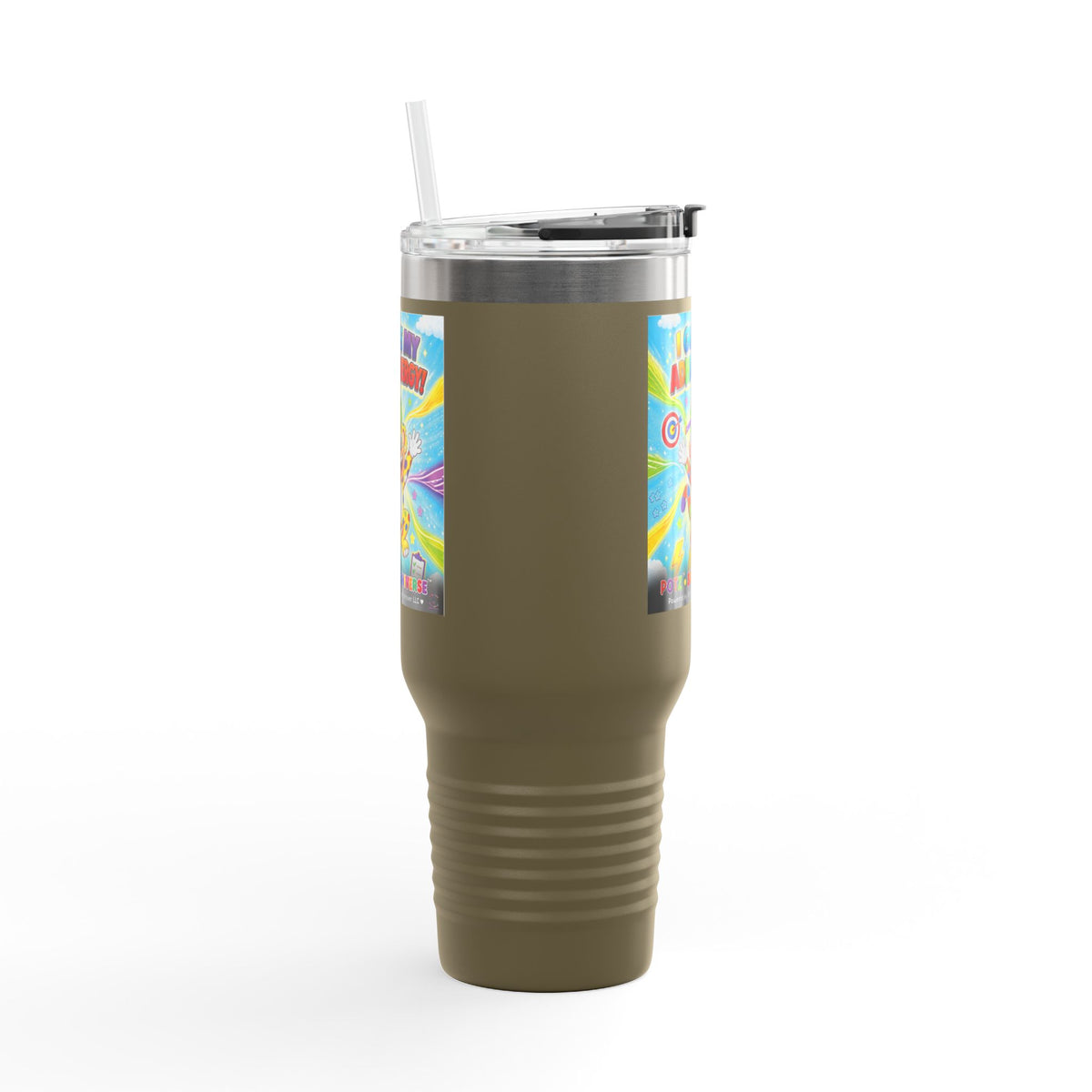Potz™ Insulated Travel Mug 40oz – "I Guide My ADHD Energy!" Graphic Tumbler | Smile Universe Collection