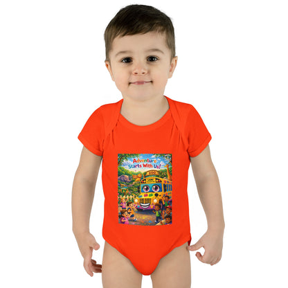 Lani™ Infant Baby Rib Bodysuit – "Adventure Starts With Us!" Graphic