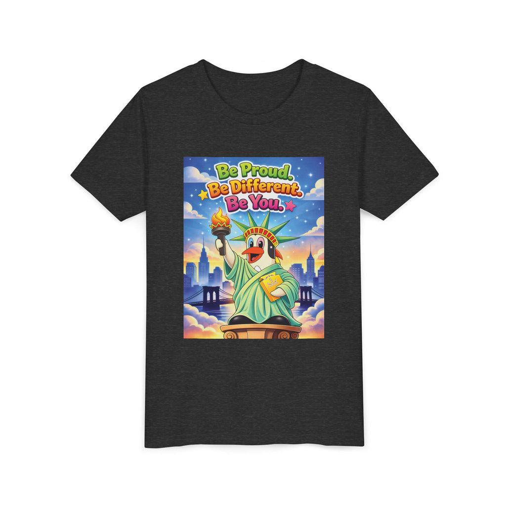 TuBz™M "Be Proud. Be Different. Be You." Kids T-Shirt - Inspirational Graphic Tee