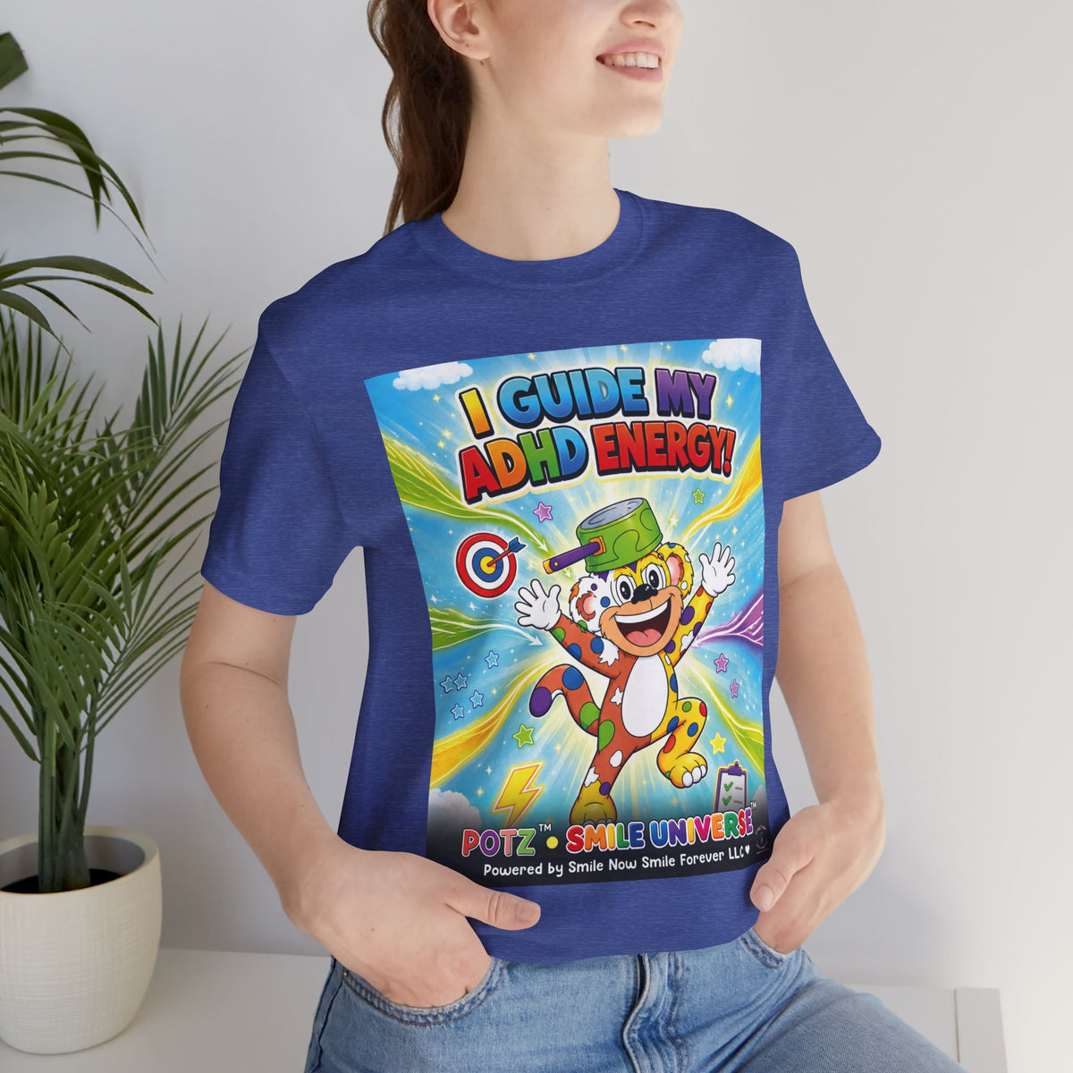 Potz™ Unisex Jersey Short Sleeve Tee – "I Guide My ADHD Energy!" Graphic Tee | Smile Universe Collection