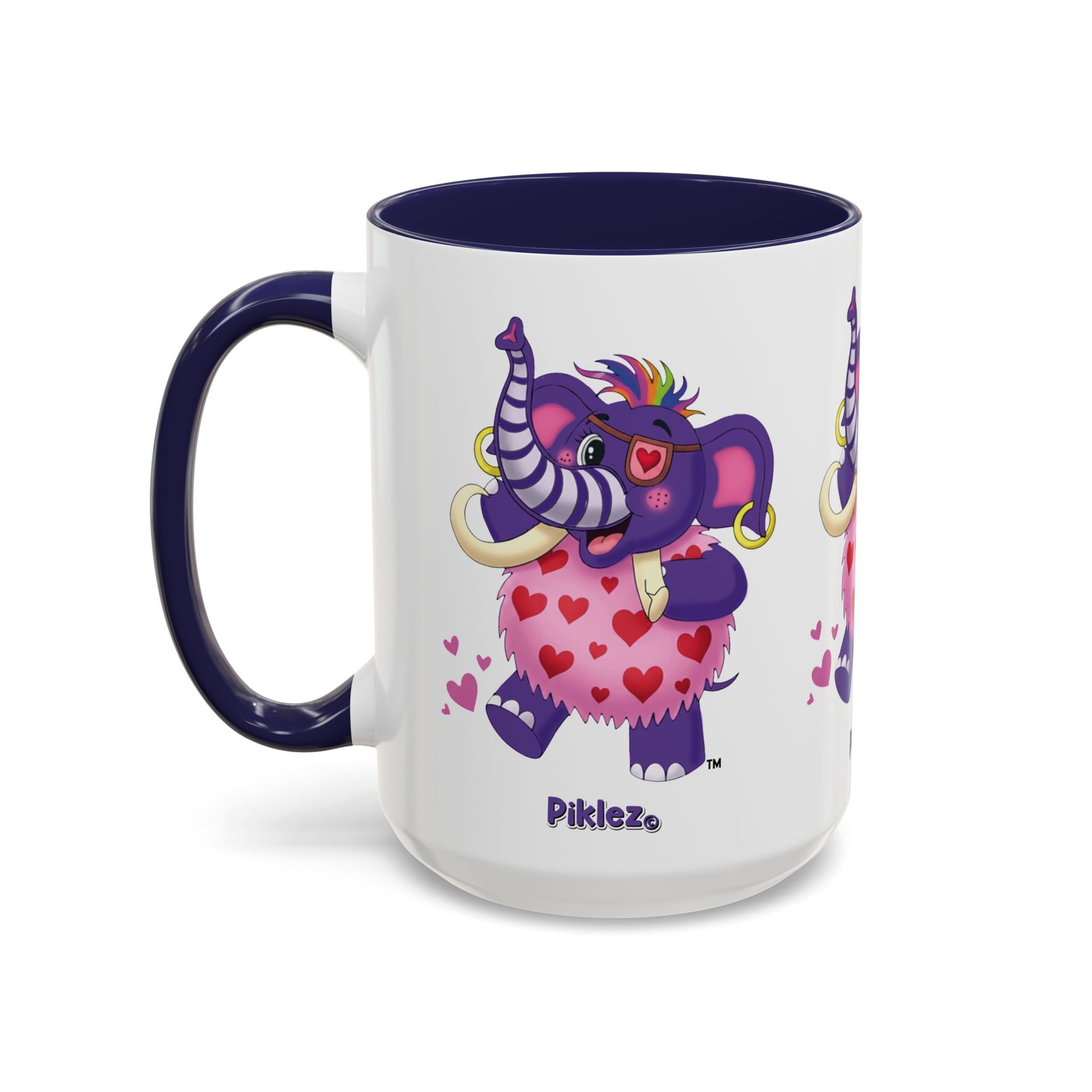 Piklez™ Accent Coffee Mug (11oz & 15oz) – "Full of Love!" Graphic | Smile Universe Collection