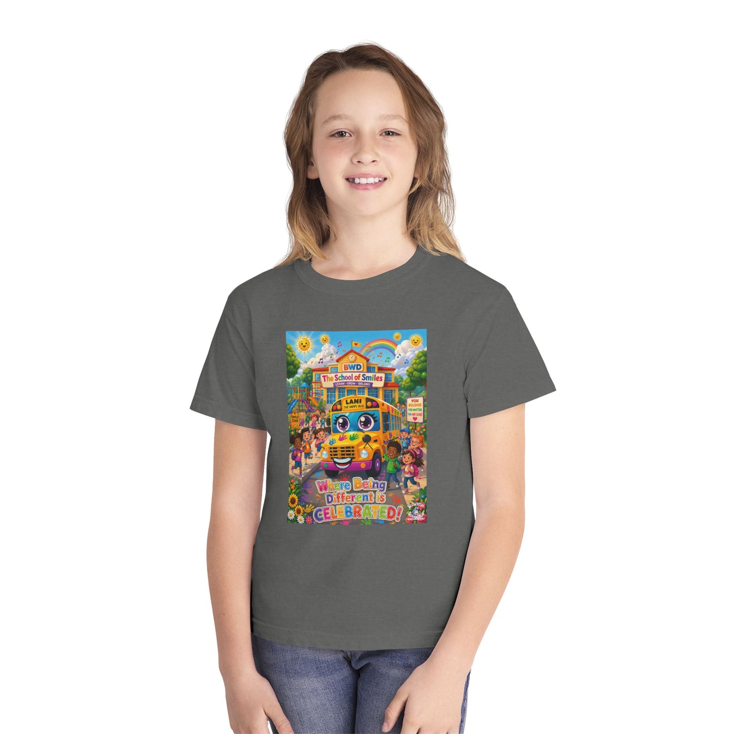 Lani™ Youth Midweight Tee – "Where Being Different is CELEBRATED!" Graphic Shirt