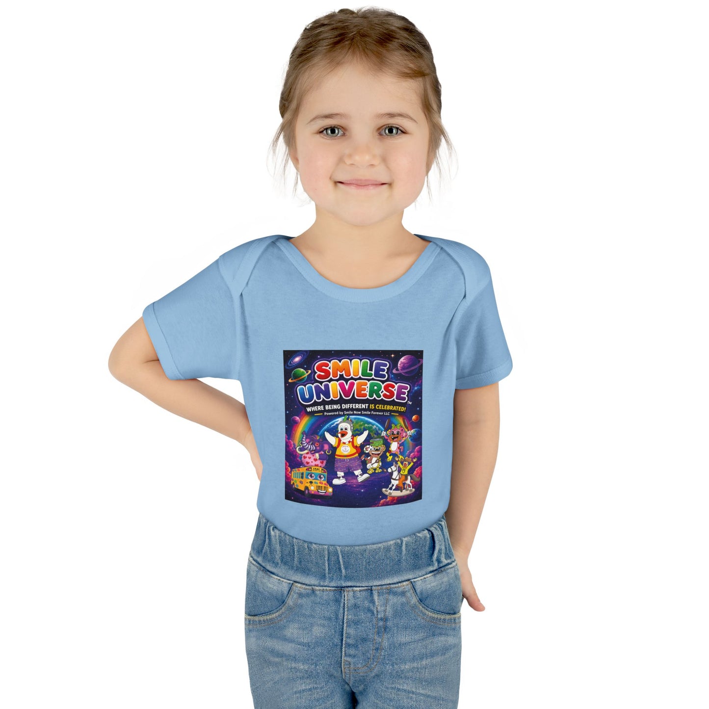Smile Universe™ Infant Baby Rib Bodysuit – "Where Being Different is CELEBRATED!" Graphic