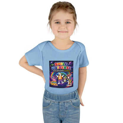 Smile Universe™ Infant Baby Rib Bodysuit – "Where Being Different is CELEBRATED!" Graphic