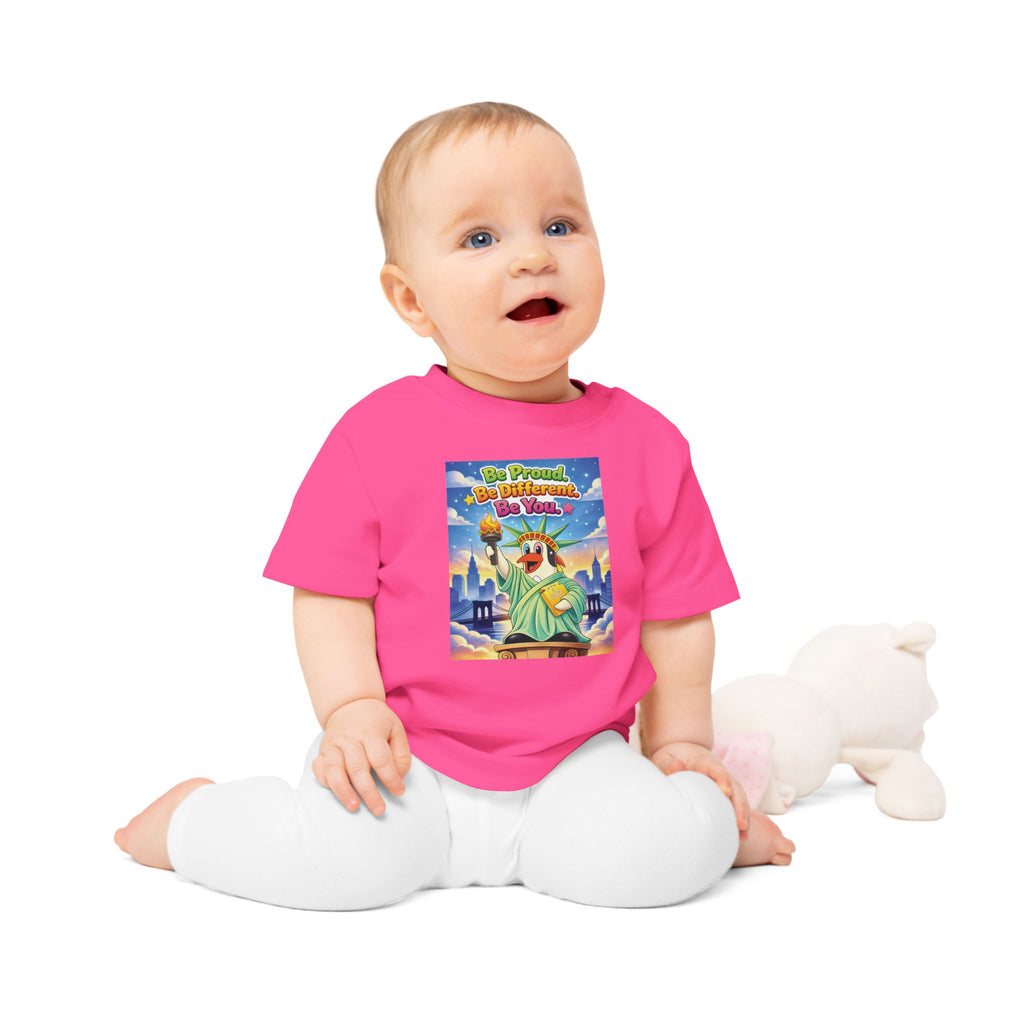 TuBz™ "Be Proud. Be Different. Be You." Baby T- Shirt - Cute Inspirational Infant Tee